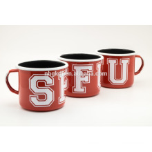 zhejiang ningbo enamel mug metal with SS rim